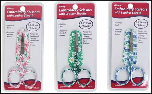 Floral Embroidery Scissors with Matching Sheath (Assorted) - Click Image to Close